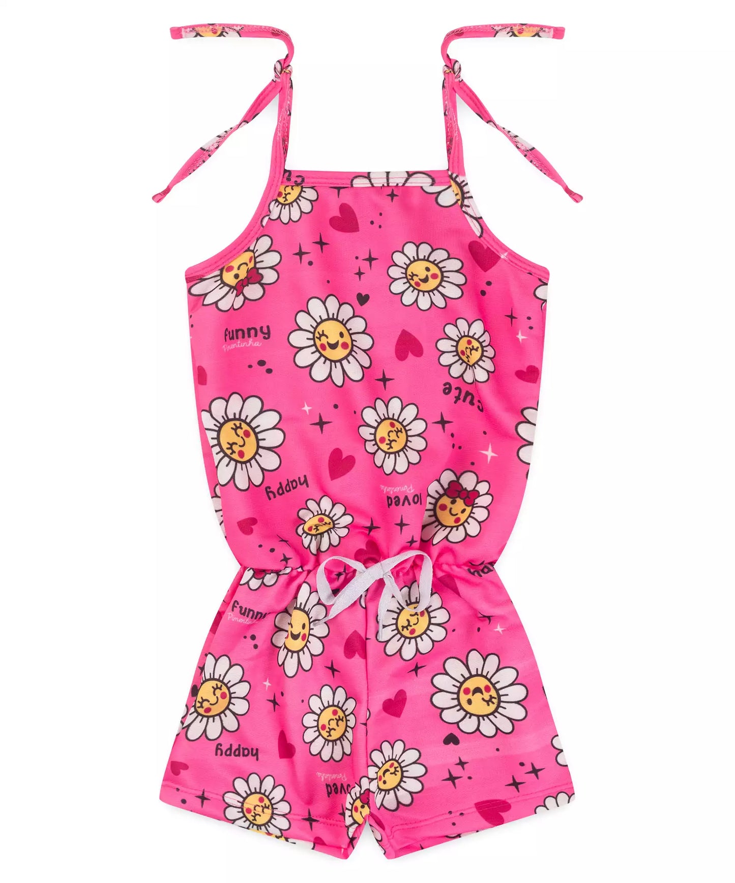 Macaquinho de Verão para Menina Floral Pink