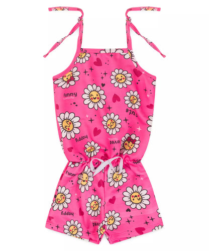 Macaquinho de Verão para Menina Floral Pink