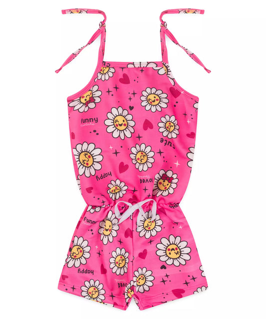 Macaquinho de Verão para Menina Floral Pink