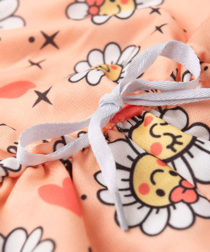 Macaquinho de Verão para Menina Floral Salmão