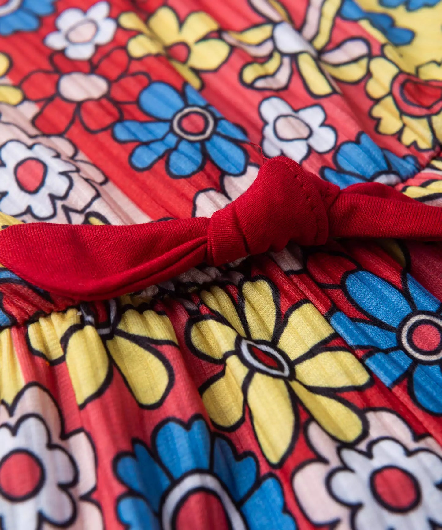 Macaquinho de Verão para Menina Florido Vermelho