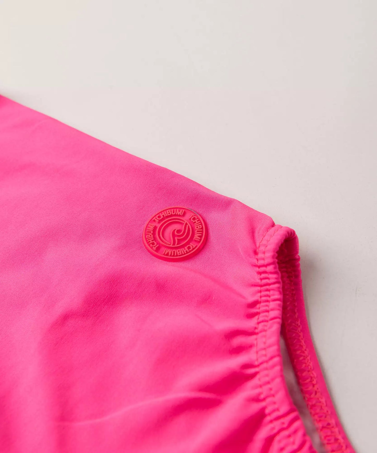 Maiô Infantil Feminino com Babado Pink Neon