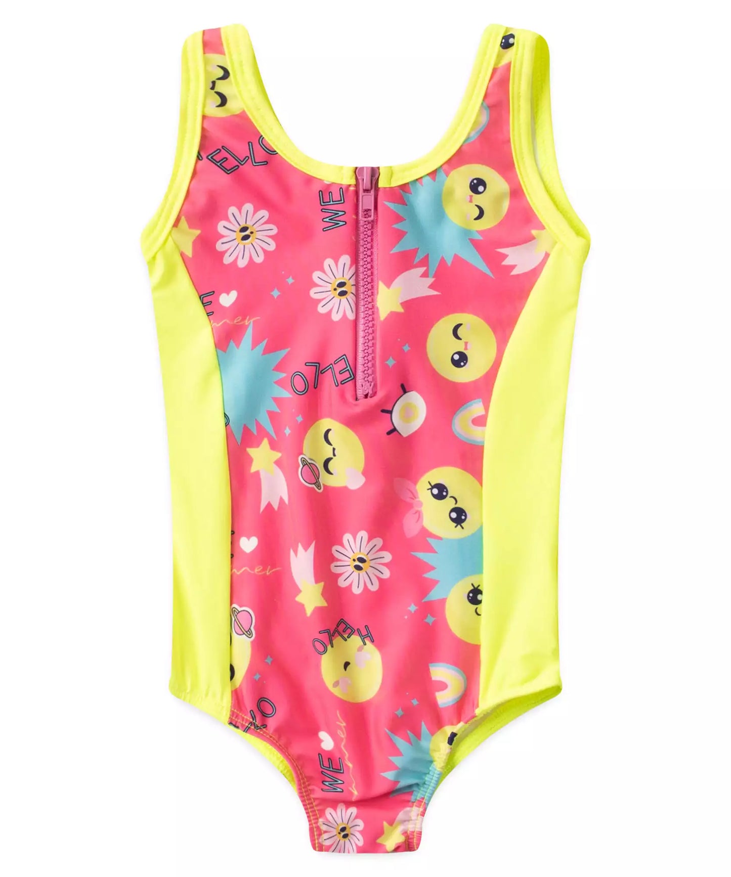 Maiô Infantil Feminino com Proteção UV 50+ Estampado Pink