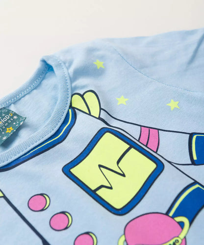 Pijama de Inverno Infantil Feminino Astronauta Azul