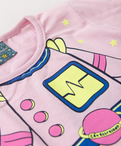 Pijama de Inverno Infantil Feminino Astronauta Rosa