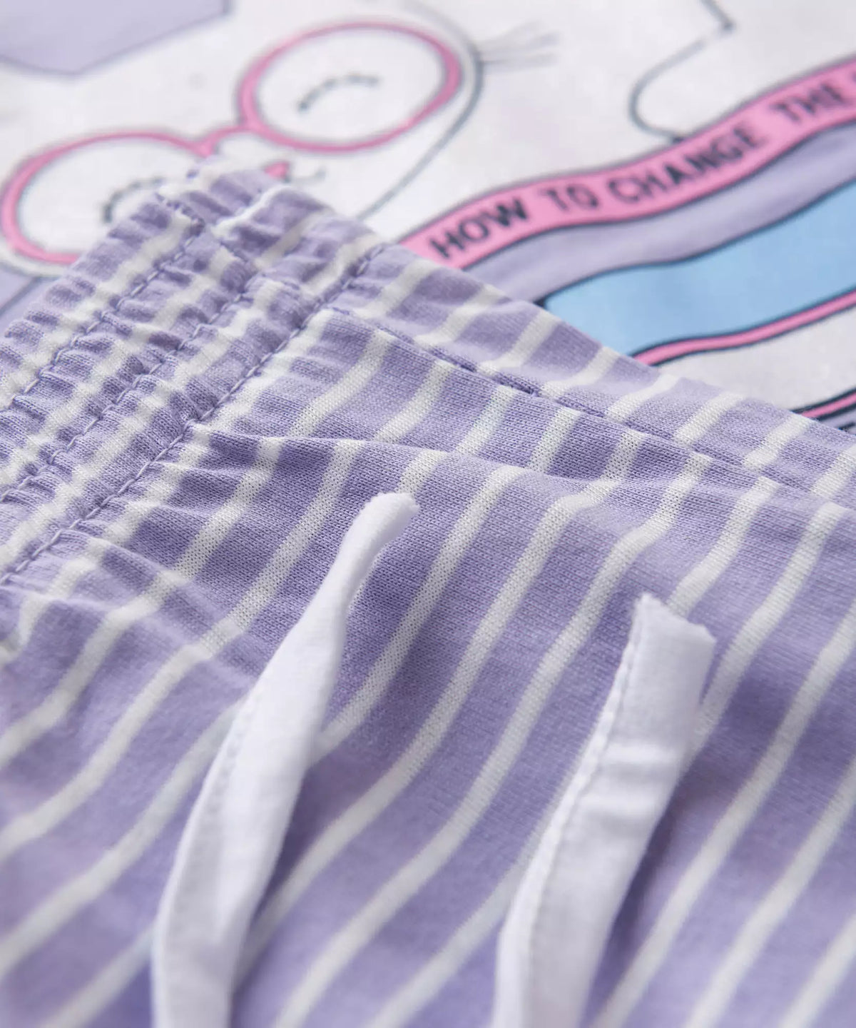 Pijama de Inverno Infantil Feminino Gatinho Lilás