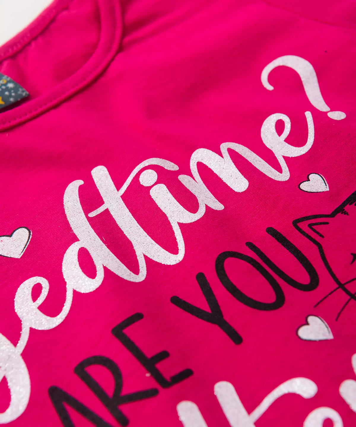 Pijama de Inverno Infantil Feminino Gato Pink