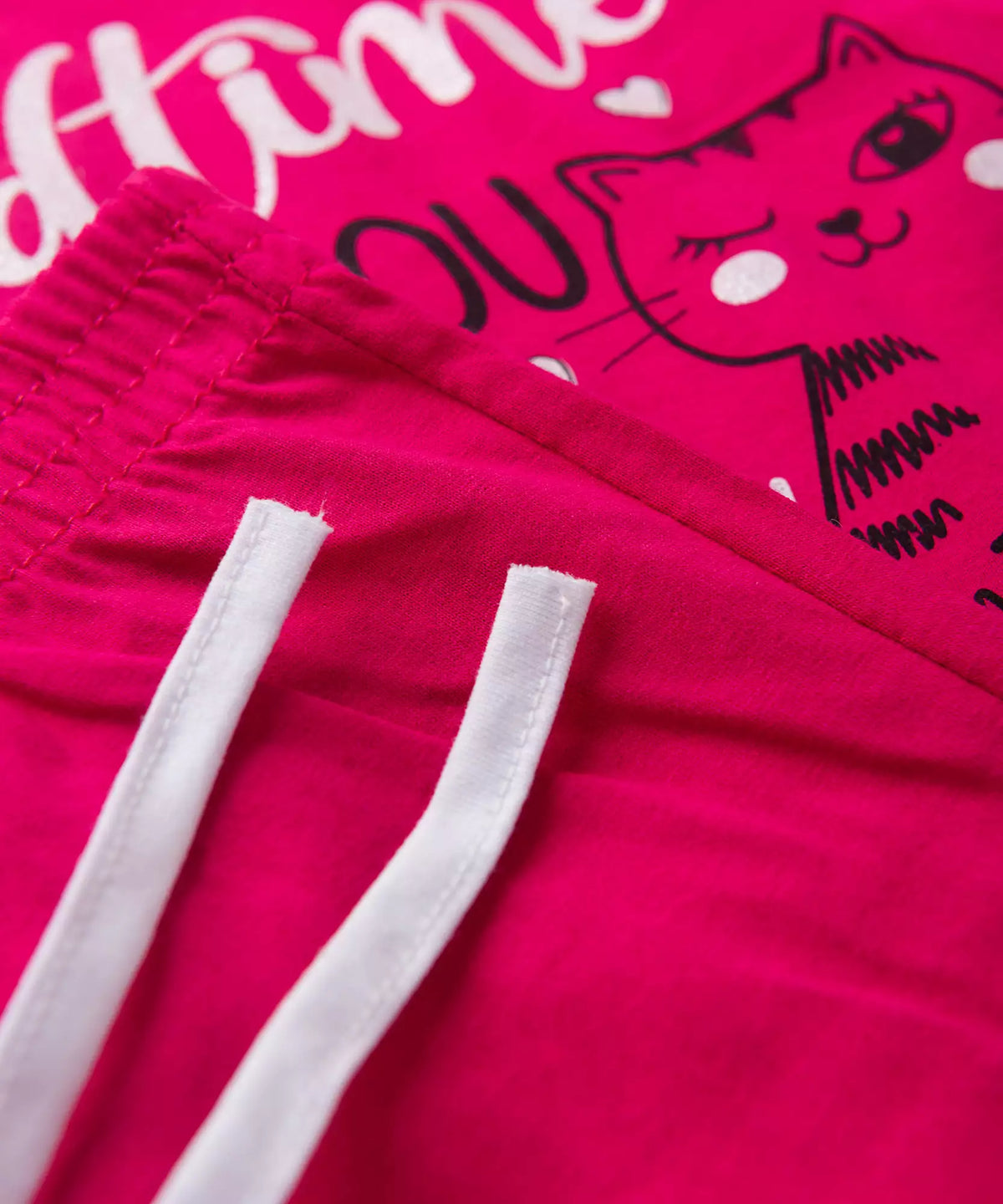 Pijama de Inverno Infantil Feminino Gato Pink