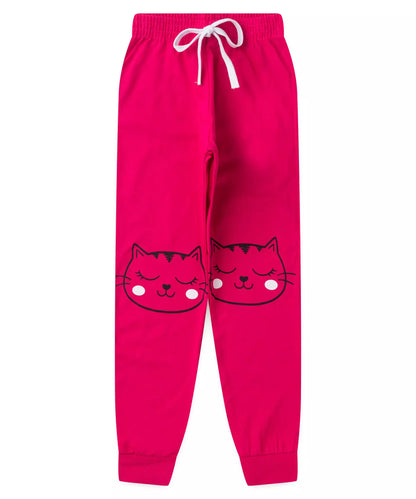 Pijama de Inverno Infantil Feminino Gato Pink