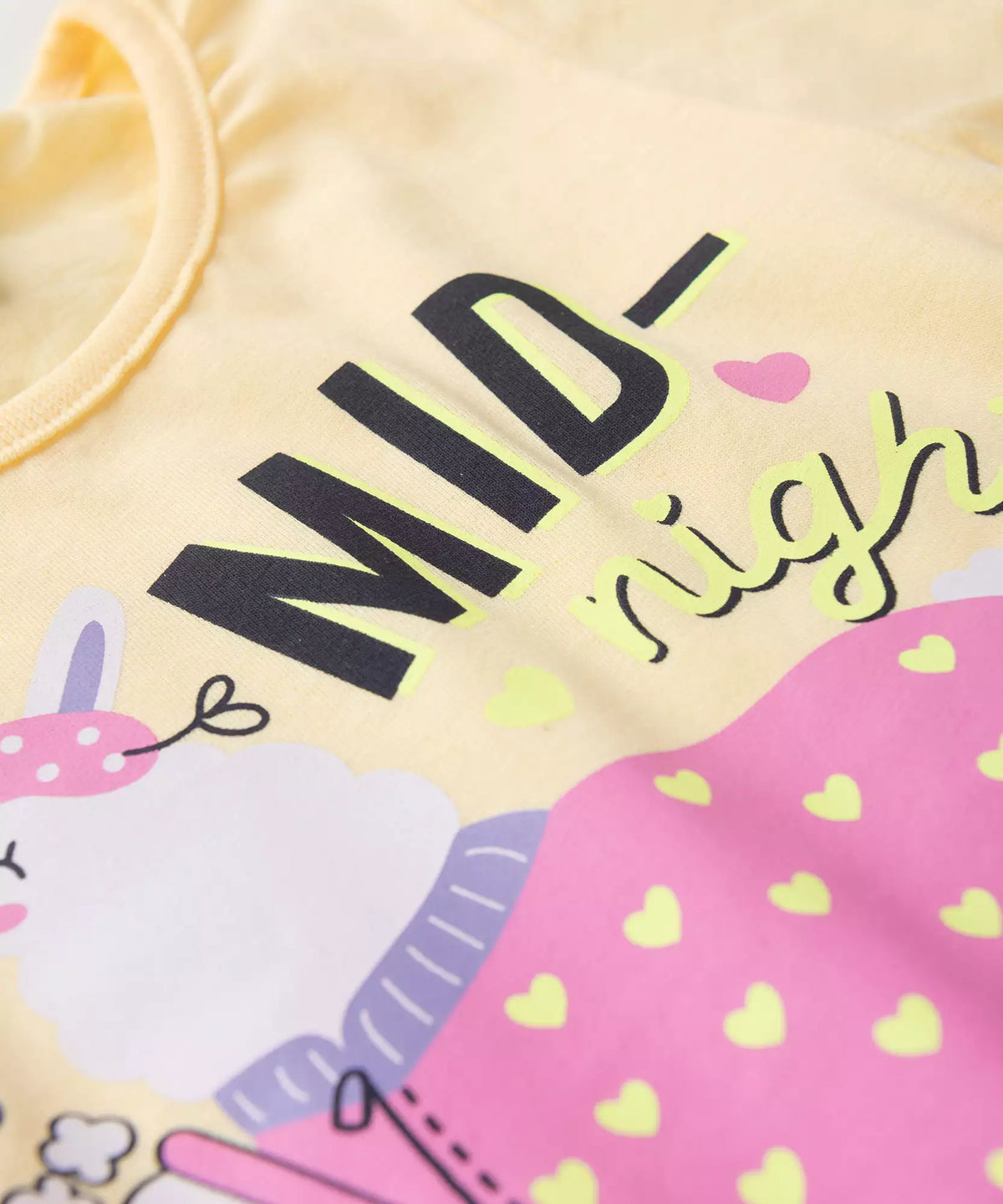 Pijama de Inverno Infantil Feminino Lhama Amarelo