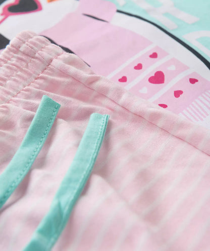Pijama de Inverno Infantil Feminino Pinguim Verde