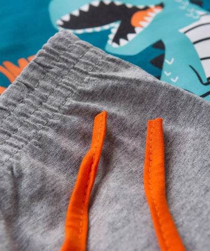 Pijama de Inverno Infantil Masculino Dinossauro Azul