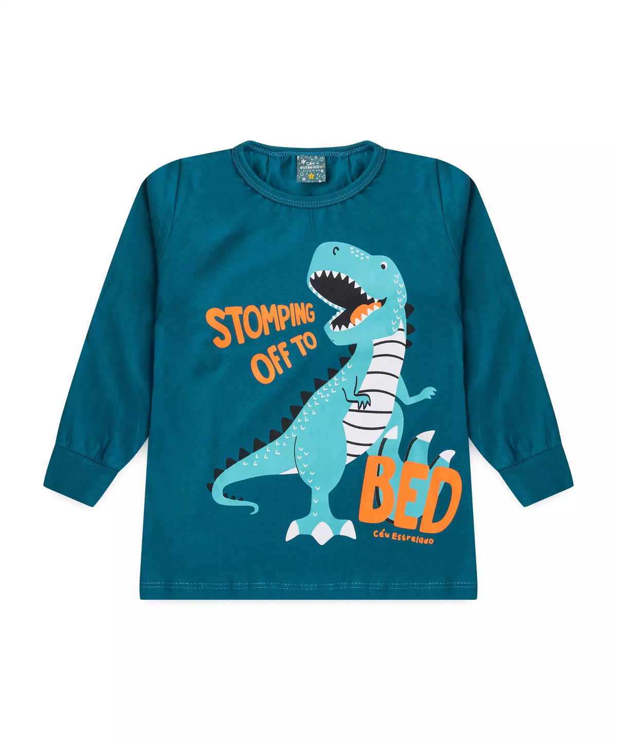 Pijama de Inverno Infantil Masculino Dinossauro Azul