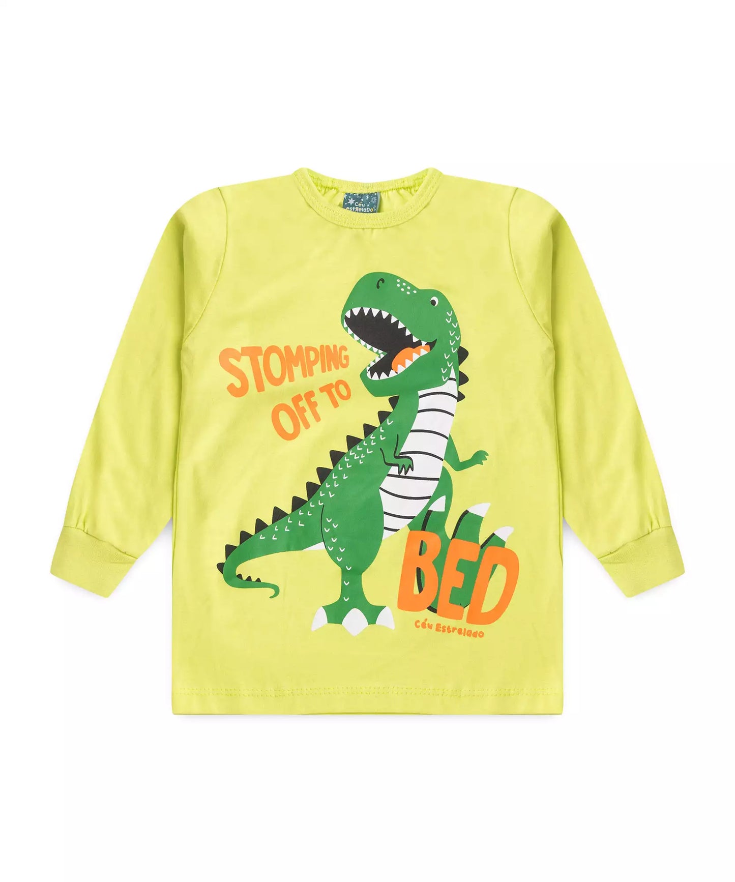 Pijama de Inverno Infantil Masculino Dinossauro Verde