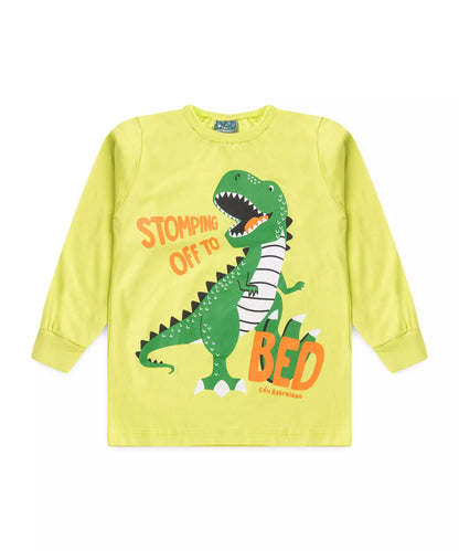 Pijama de Inverno Infantil Masculino Dinossauro Verde