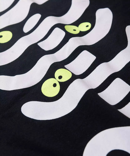 Pijama de Inverno Infantil Masculino Esqueleto Preto