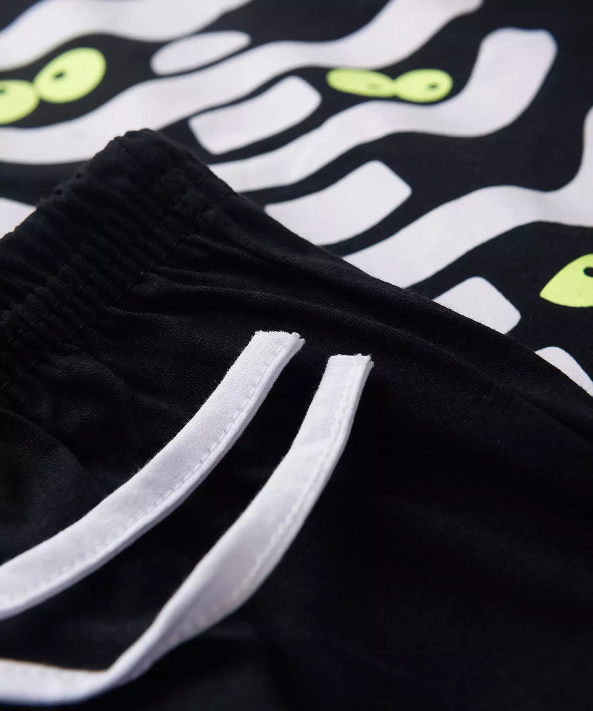 Pijama de Inverno Infantil Masculino Esqueleto Preto