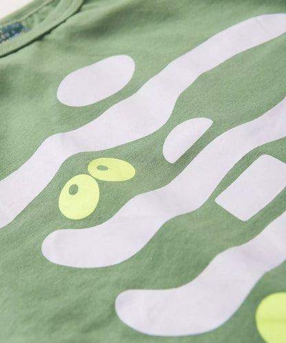 Pijama de Inverno Infantil Masculino Esqueleto Verde