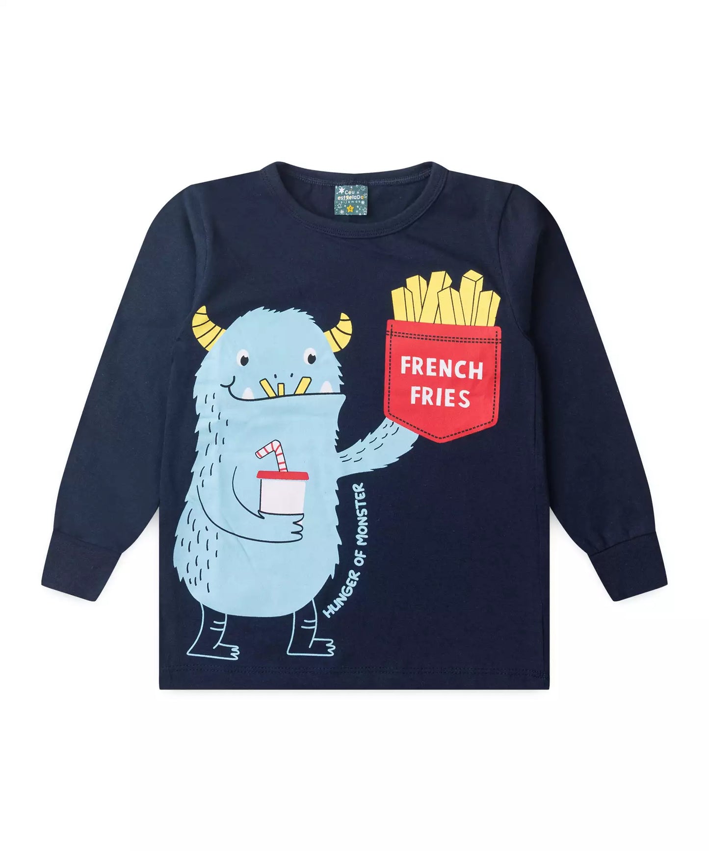 Pijama de Inverno Infantil Masculino Monstrinho Marinho