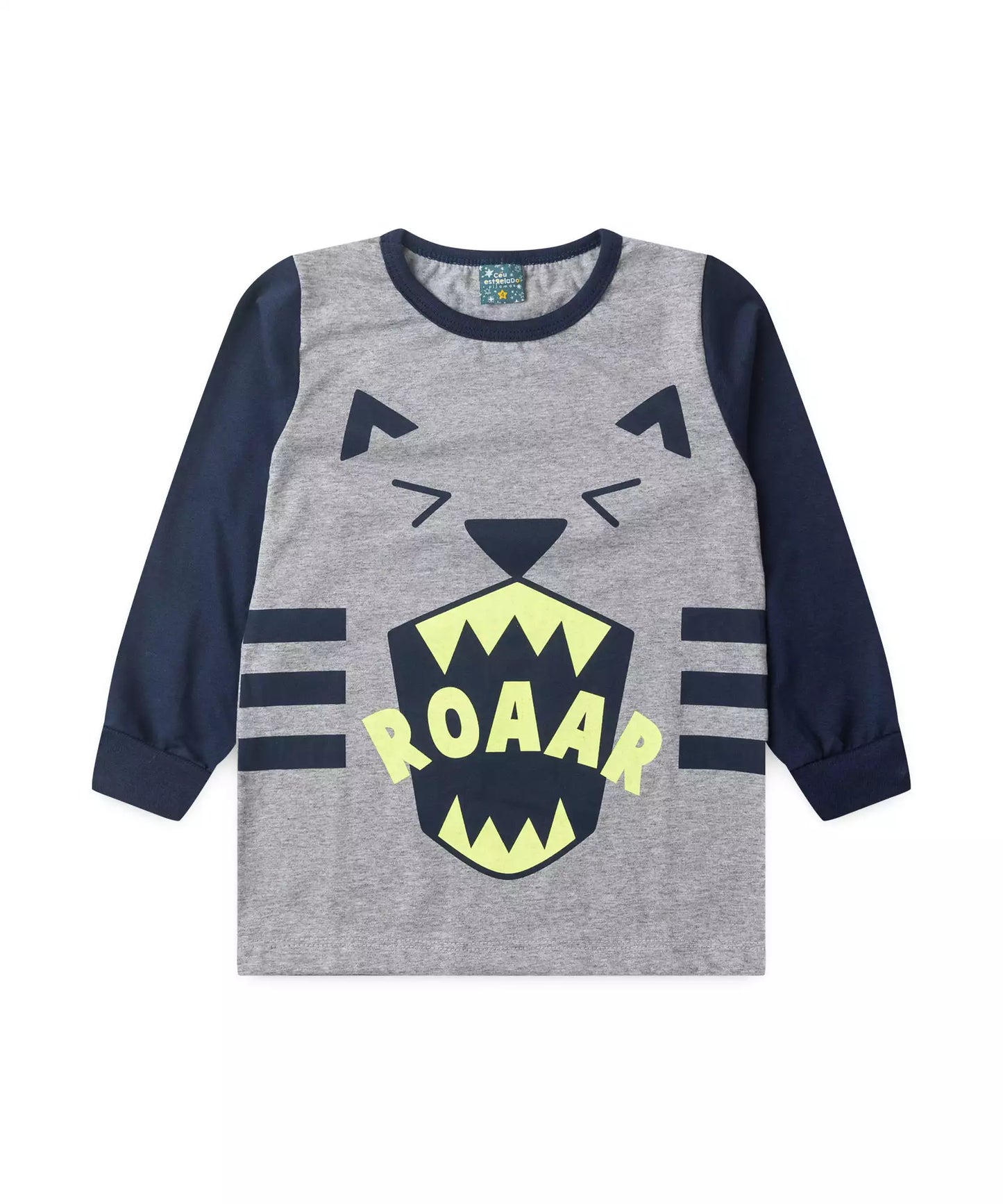 Pijama de Inverno Infantil Masculino Tigre Mescla