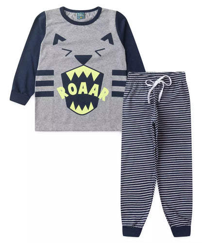 Pijama de Inverno Infantil Masculino Tigre Mescla