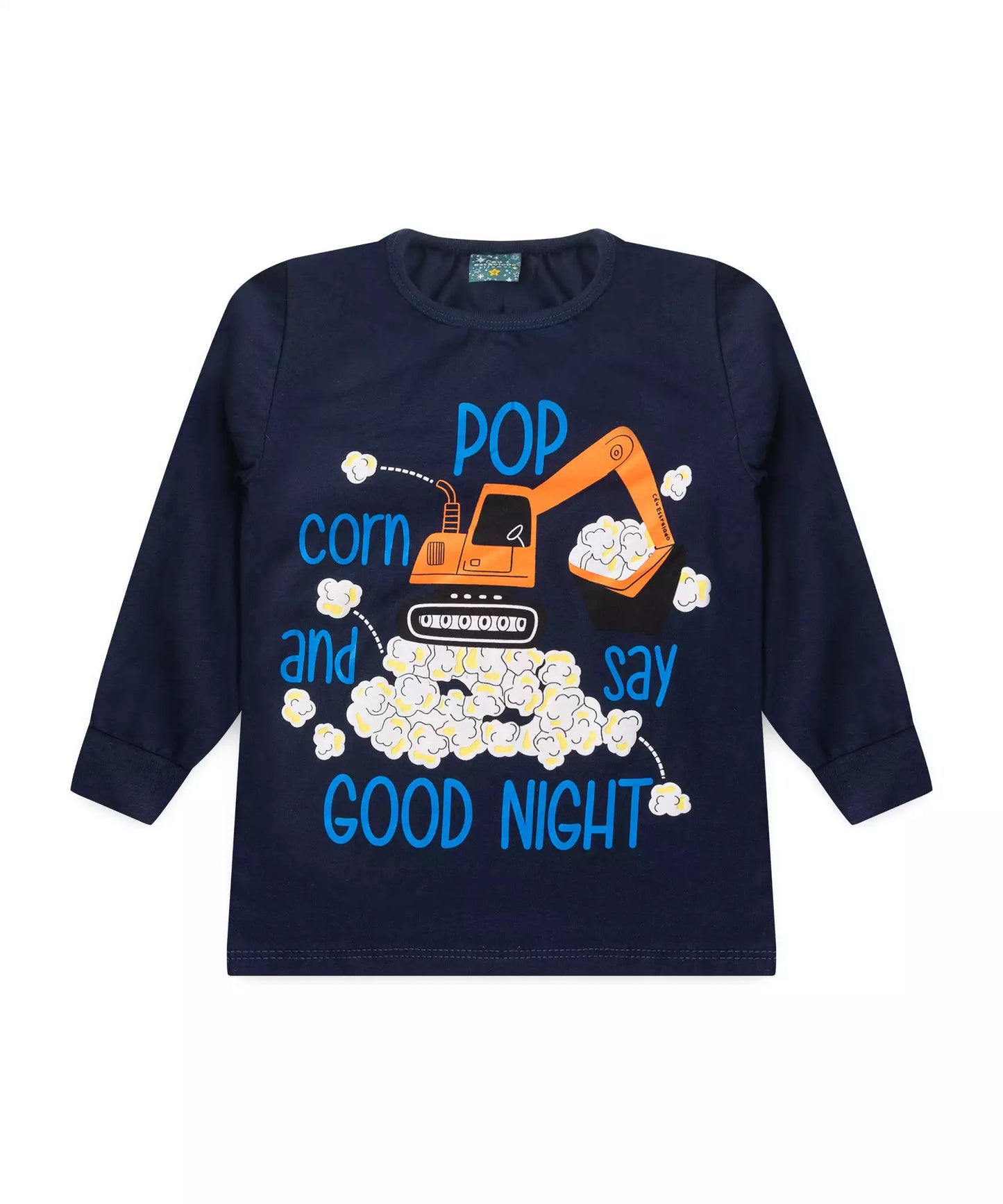 Pijama de Inverno Infantil Masculino Trator Marinho