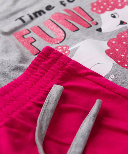 Pijama de Inverno para Menina Cachorrinho Mescla