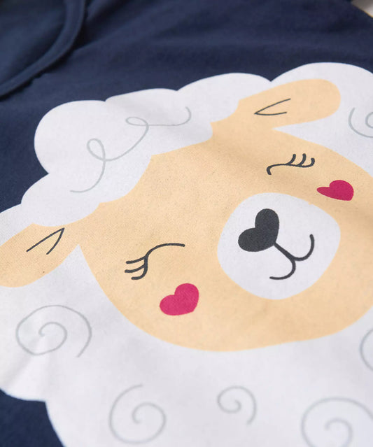 Pijama de Inverno para Menina Ovelhinha Marinho