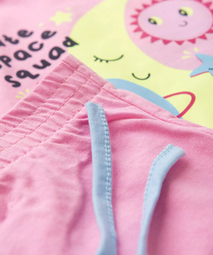 Pijama de Inverno para Menina Space Rosa