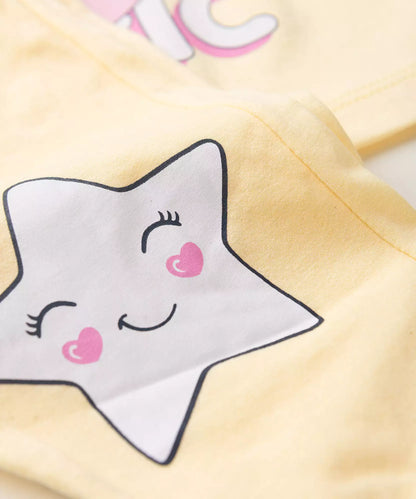Pijama de Inverno para Menina Unicórnio Amarelo