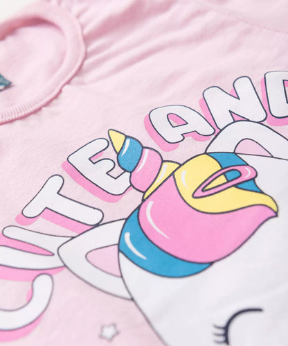 Pijama de Inverno para Menina Unicórnio Rosa