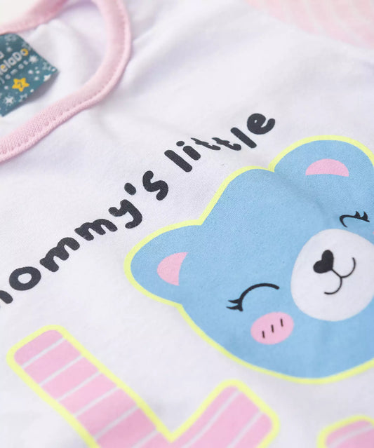 Pijama de Inverno para Menina Ursinho Branco