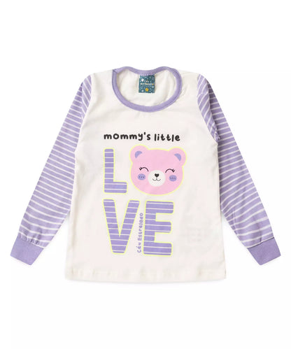 Pijama de Inverno para Menina Ursinho Marfim