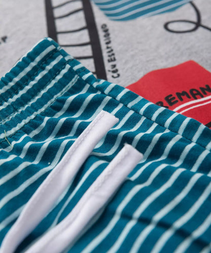 Pijama de Inverno para Menino Bombeiro Mescla