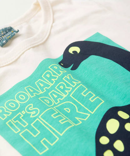 Pijama de Inverno para Menino Dinossauro Marfim