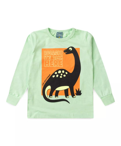 Pijama de Inverno para Menino Dinossauro Verde