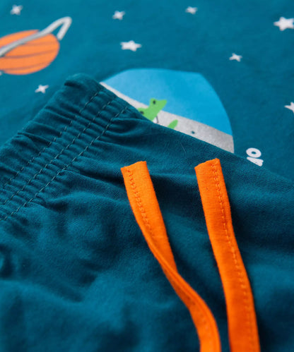 Pijama de Inverno para Menino Foguete Azul