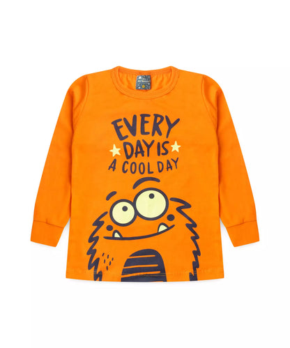Pijama de Inverno para Menino Monstrinho Laranja