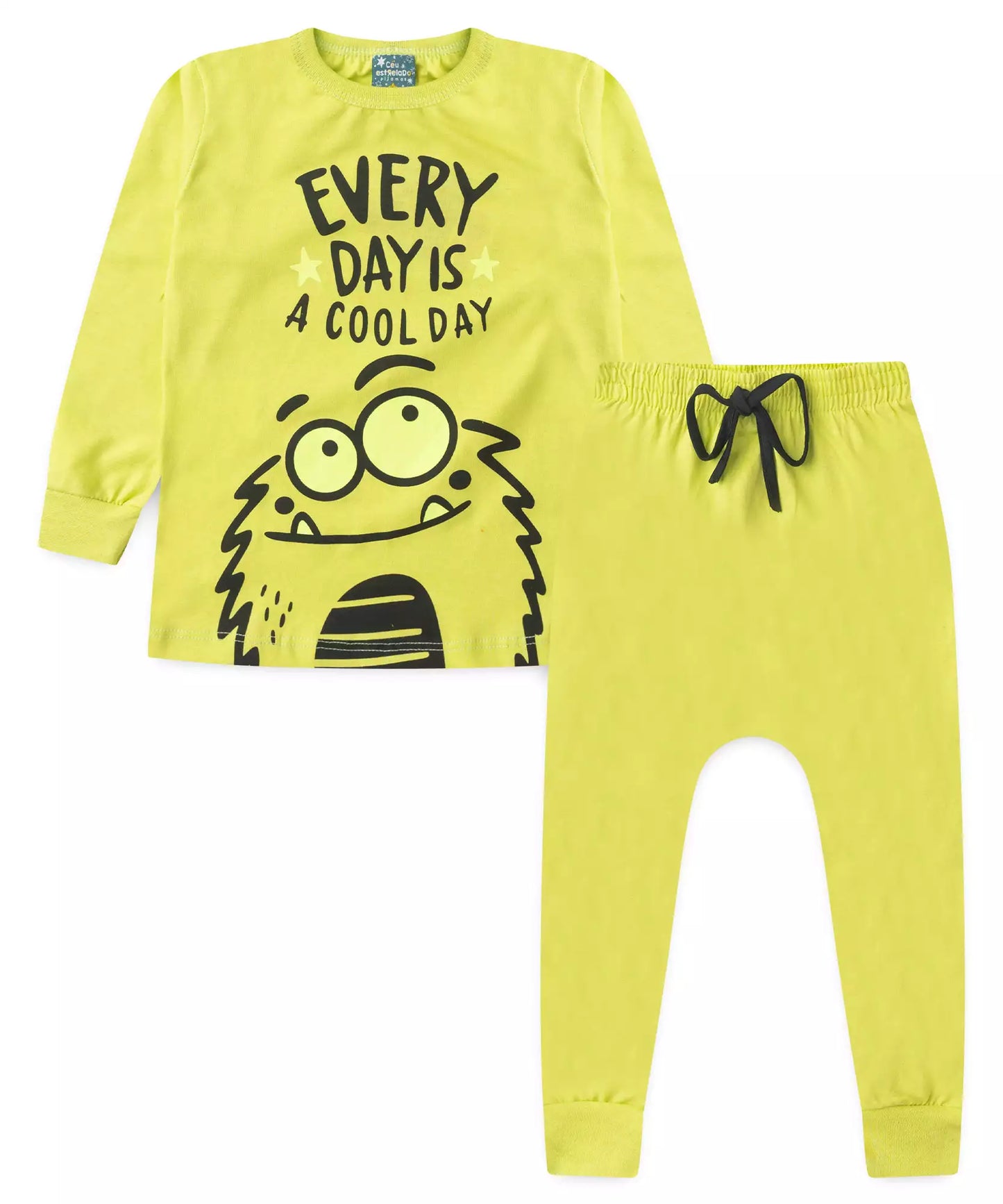 Pijama de Inverno para Menino Monstrinho Verde