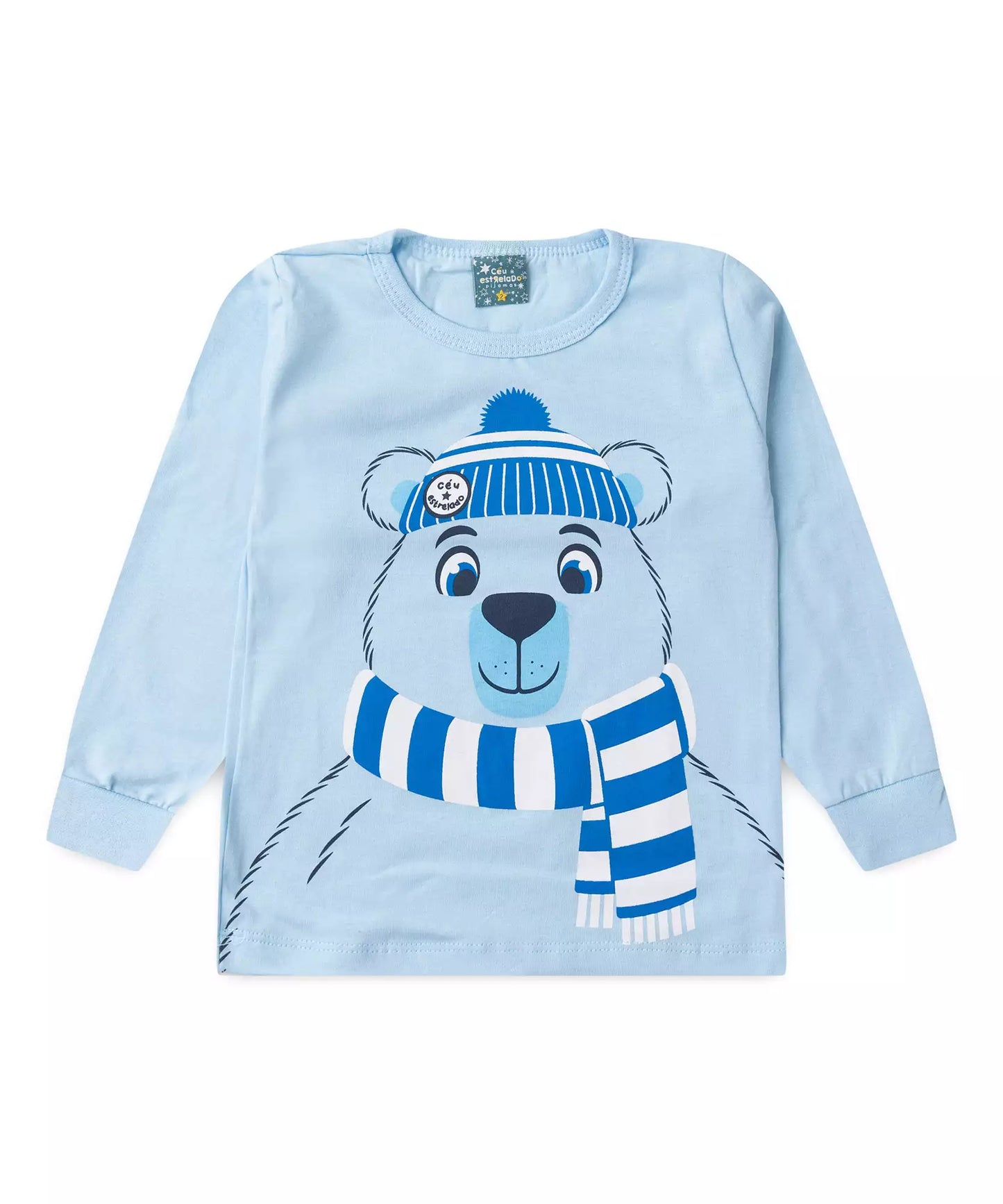 Pijama de Inverno para Menino Ursinho Azul