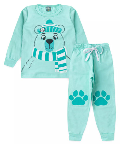 Pijama de Inverno para Menino Ursinho Verde