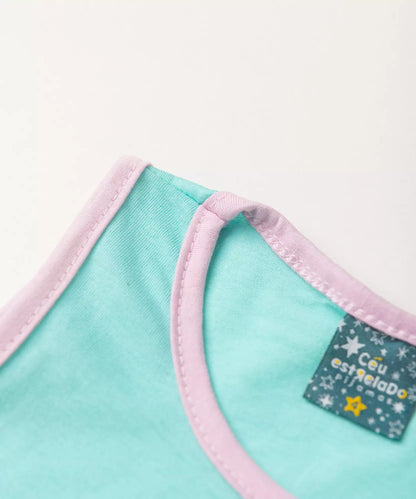 Pijama de Verão Infantil para Menina Relax Verde