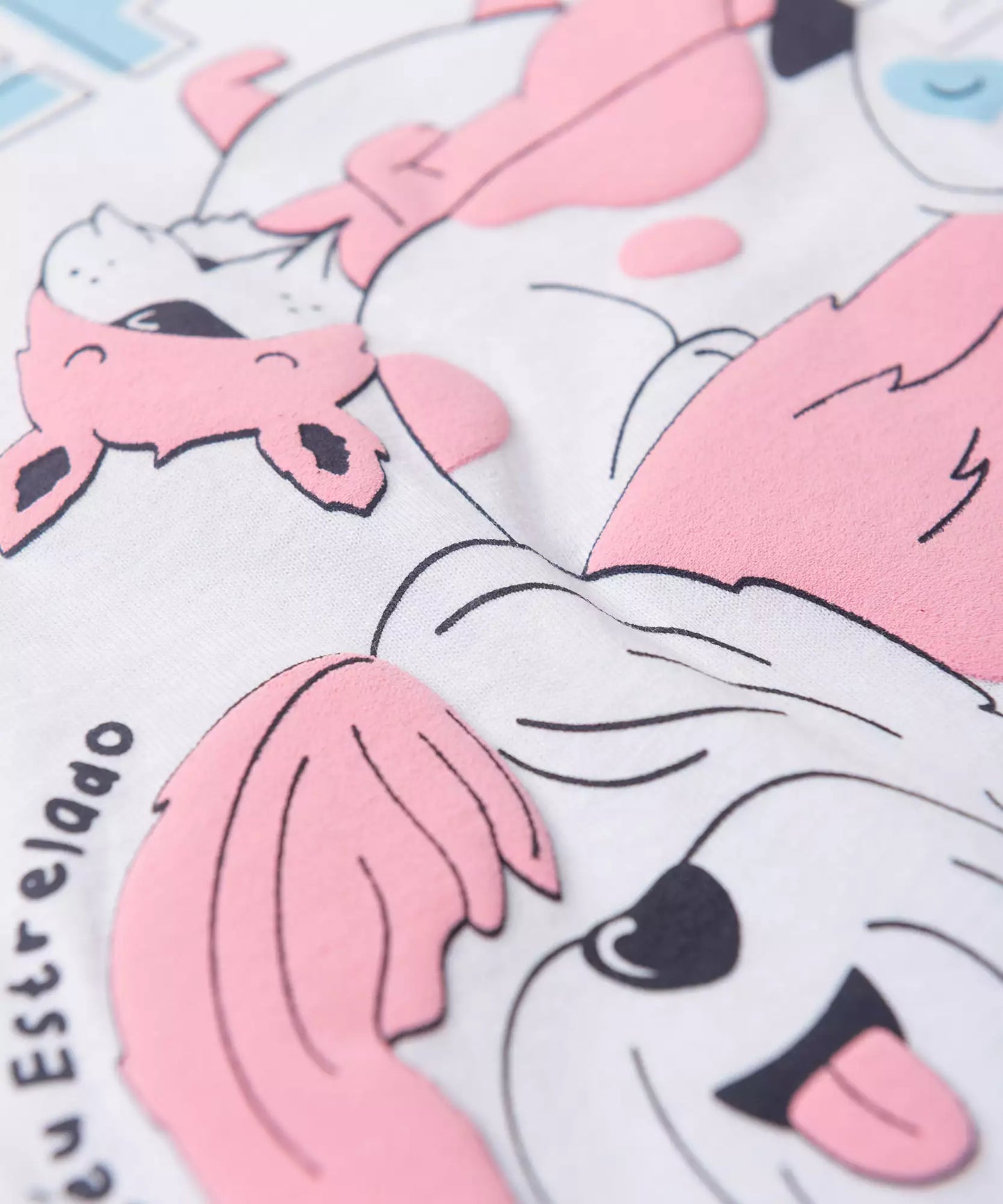 Pijama de Verão Infantil para Menina Sleep Time Branco