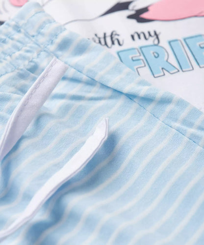 Pijama de Verão Infantil para Menina Sleep Time Branco