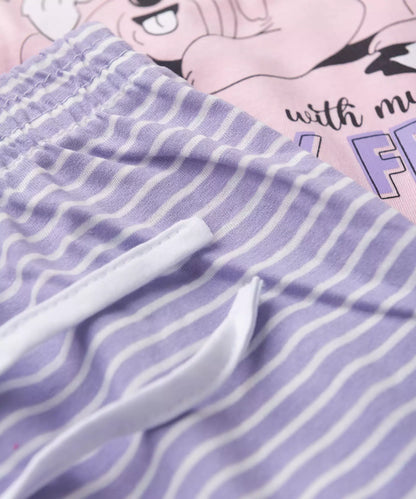 Pijama de Verão Infantil para Menina Sleep Time Rosa