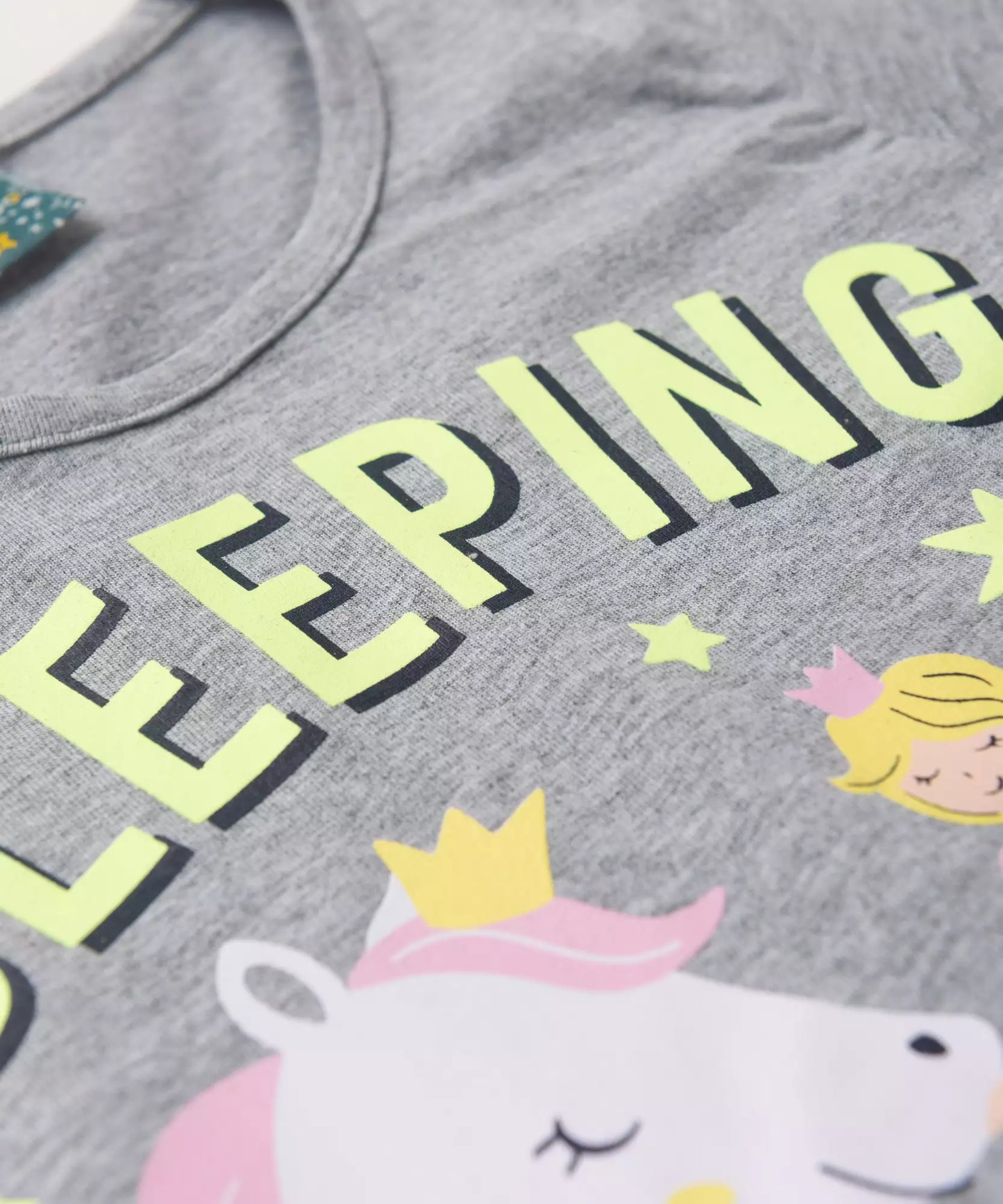 Pijama de Verão Infantil para Menina Sleeping Mescla