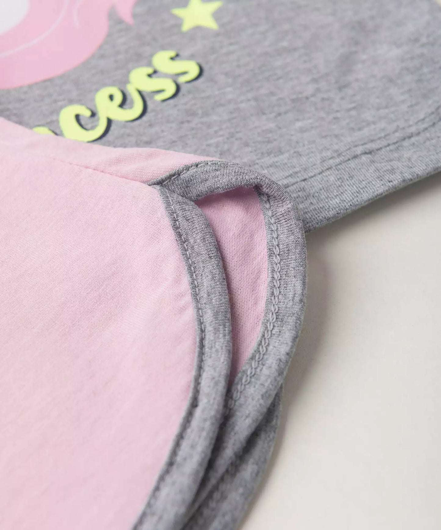 Pijama de Verão Infantil para Menina Sleeping Mescla