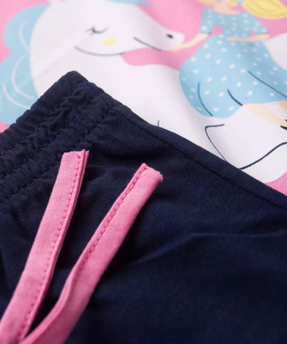Pijama de Verão Infantil para Menina Sleeping Rosa
