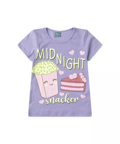 Pijama de Verão Infantil para Menina Snacker Lilás
