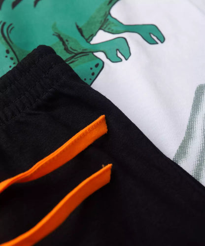 Pijama de Verão Infantil para Menino T-Rexcellent Branco